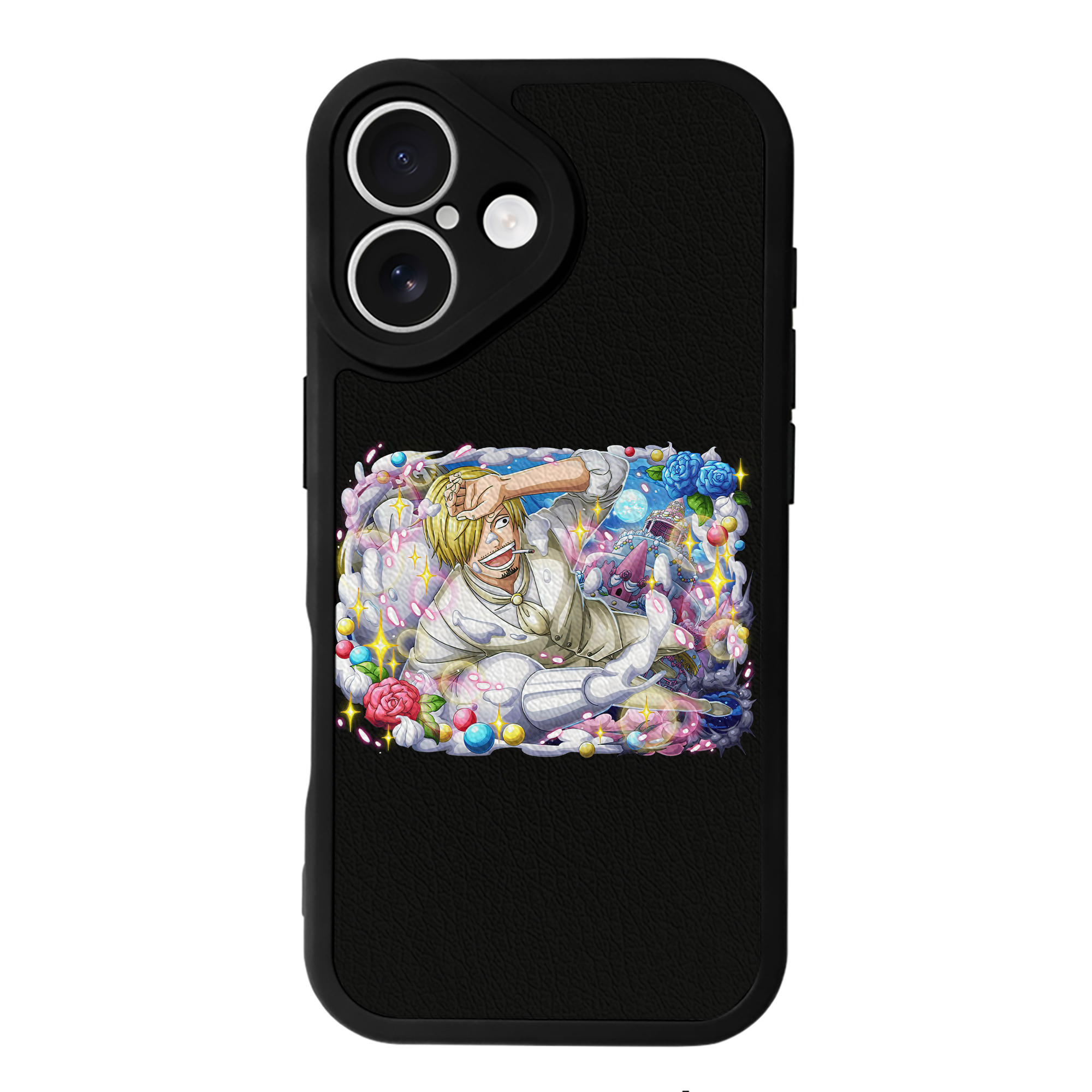 （画像用） ワンピース サンジ ONE PIECE Sanji 【iPhone 16シリーズ対応】シリコンスマホケース（レザー調） 材質：シリコン